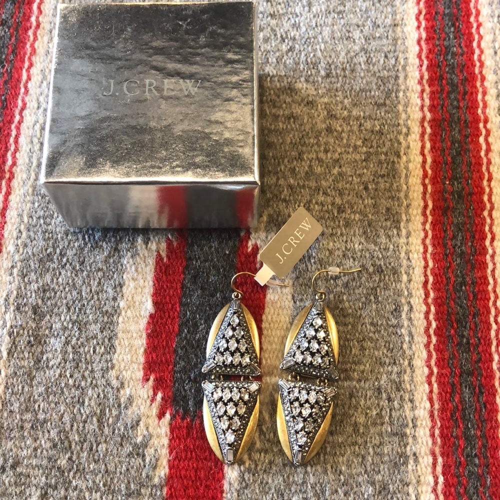 NWT J.Crew Art Deco inspired earrings